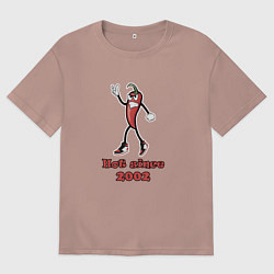 Футболка оверсайз мужская Hot since 2002, цвет: пыльно-розовый