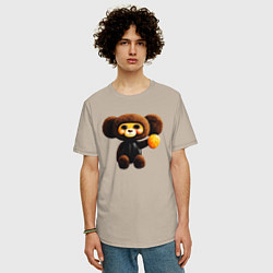 Футболка оверсайз мужская А stuffed beast in latex, цвет: миндальный — фото 2