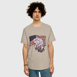 Футболка оверсайз мужская American eagle, цвет: миндальный — фото 2