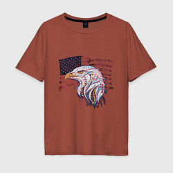 Футболка оверсайз мужская American eagle, цвет: кирпичный