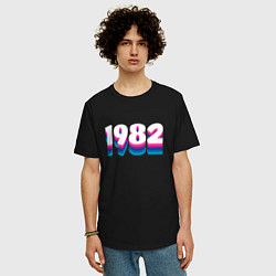 Футболка оверсайз мужская Made in 1982 vintage art, цвет: черный — фото 2