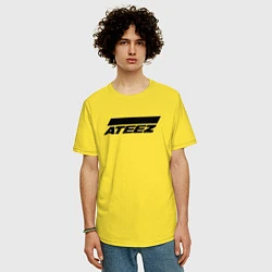 Футболка оверсайз мужская Ateez big logo, цвет: желтый — фото 2