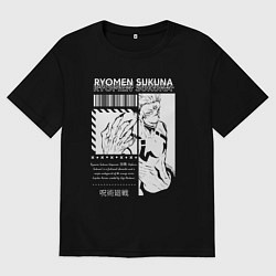 Футболка оверсайз мужская Магическая битва Двуликий, цвет: черный