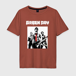 Футболка оверсайз мужская Greed Day rock, цвет: кирпичный