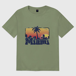 Футболка оверсайз мужская Beach of Miami, цвет: авокадо