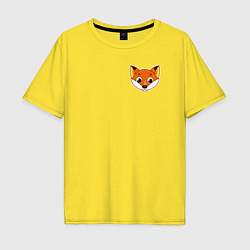 Футболка оверсайз мужская Мордочка лисы, цвет: желтый