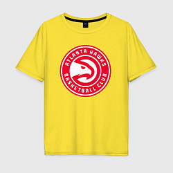 Футболка оверсайз мужская Atlanta hawks basketball, цвет: желтый