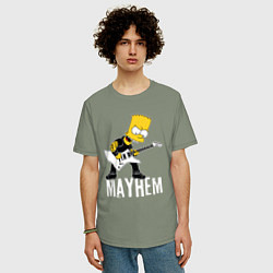 Футболка оверсайз мужская Mayhem Барт Симпсон рокер, цвет: авокадо — фото 2