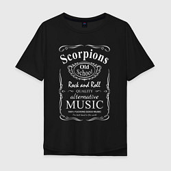 Футболка оверсайз мужская Scorpions в стиле Jack Daniels, цвет: черный