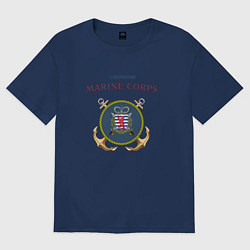 Футболка оверсайз мужская Корпус морской пехоты княжества Люксембург, цвет: тёмно-синий