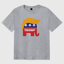 Футболка оверсайз мужская Trump elephant, цвет: меланж