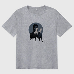 Футболка оверсайз мужская Уэнсдей Аддамс сериал, цвет: меланж