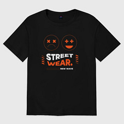 Футболка оверсайз мужская Street wear, цвет: черный