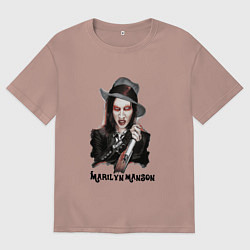 Футболка оверсайз мужская Marilyn Manson clipart, цвет: пыльно-розовый