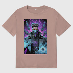 Футболка оверсайз мужская Маг в маске, цвет: пыльно-розовый