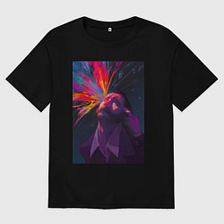 Футболка оверсайз мужская Disco Elysium - Взрыв мозга, цвет: черный