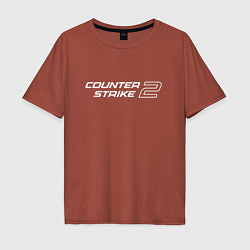 Футболка оверсайз мужская Counter Strike 2, цвет: кирпичный
