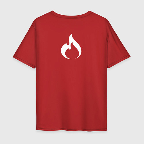 Мужская футболка оверсайз Burn / Красный – фото 2
