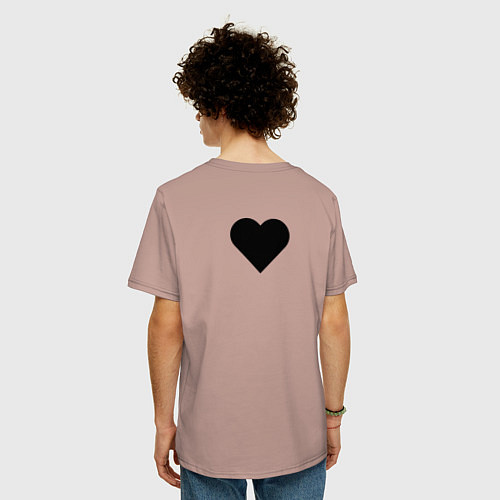 Мужская футболка оверсайз Любить / Пыльно-розовый – фото 4