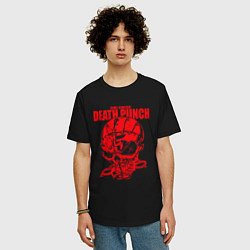Футболка оверсайз мужская Five Finger Death Punch череп, цвет: черный — фото 2