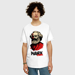 Футболка оверсайз мужская Karl Marx - 3 цвета, цвет: белый — фото 2