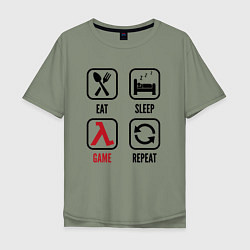 Мужская футболка оверсайз Eat - sleep - Half-Life - repeat