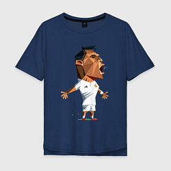 Футболка оверсайз мужская Ronaldo scream, цвет: тёмно-синий