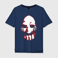 Футболка оверсайз мужская Saw mask, цвет: тёмно-синий