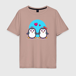 Мужская футболка оверсайз Penguins love