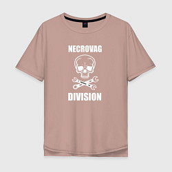 Футболка оверсайз мужская Necrovag white division, цвет: пыльно-розовый