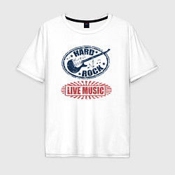 Мужская футболка оверсайз Hard rock live music Живая музыка в стиле хард-рок