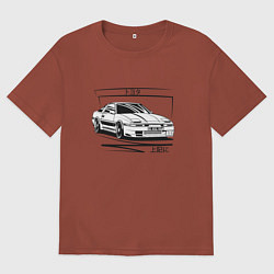 Футболка оверсайз мужская Toyota Supra MK3, цвет: кирпичный