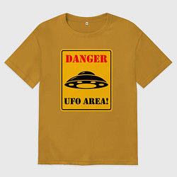 Футболка оверсайз мужская Зона НЛО, цвет: горчичный