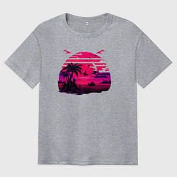 Мужская футболка оверсайз Пляжное ретро