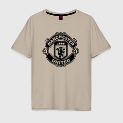 Футболка оверсайз мужская Manchester United black, цвет: миндальный