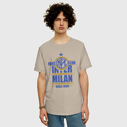 Футболка оверсайз мужская Inter Milan fans club, цвет: миндальный — фото 2