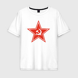 Футболка оверсайз мужская USSR star, цвет: белый