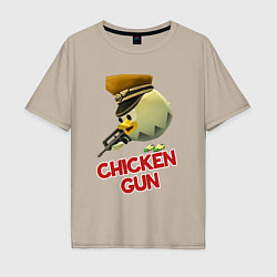 Мужская футболка оверсайз Chicken Gun logo