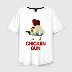 Футболка оверсайз мужская Chicken Gun chick, цвет: белый