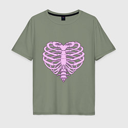 Мужская футболка оверсайз Bone heart