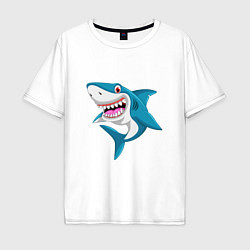 Футболка оверсайз мужская Улыбка акулы, цвет: белый
