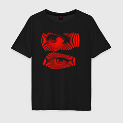 Футболка оверсайз мужская Red eyes are an illusion, цвет: черный