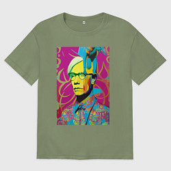 Футболка оверсайз мужская Andy Warhol - pop art, цвет: авокадо
