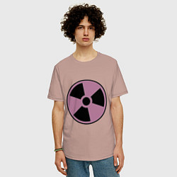 Футболка оверсайз мужская Nuclear dander, цвет: пыльно-розовый — фото 2
