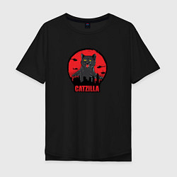 Футболка оверсайз мужская Catzilla в ярости, цвет: черный