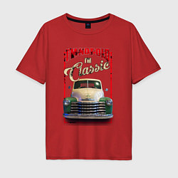 Футболка оверсайз мужская Классика автомобиль Chevrolet Thriftmaster, цвет: красный