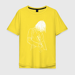 Футболка оверсайз мужская Kurt Cobain grunge, цвет: желтый
