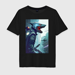 Мужская футболка оверсайз Cyber shark