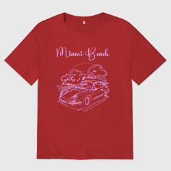 Футболка оверсайз мужская Авто в Майами Бич, цвет: красный