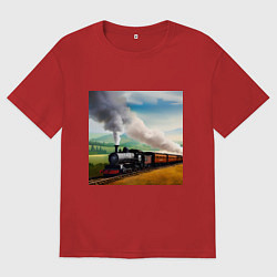 Мужская футболка оверсайз Ретро поезд
